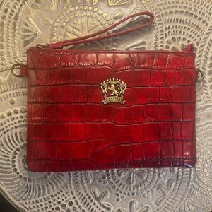 NWOT Pratesi Firenze Leather Croc Embossed- Italy Red